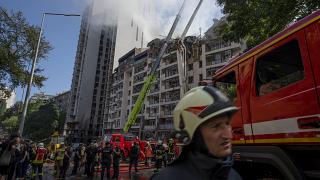 Ракетный удар по жилому дому в Киеве